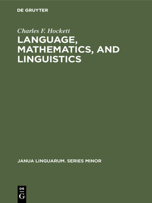 cover image of Language, mathematics, and linguistics